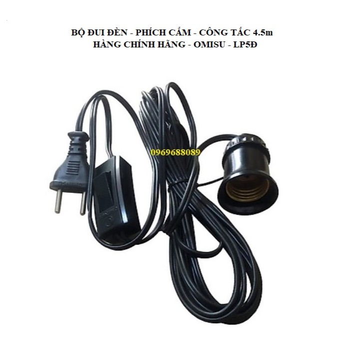 Đui Đèn Liền Công Tắc Đấu Sẵn Dây Phích OMINSU LP5Đ - 4.5m HÀNG CHÍNH HÃNG
