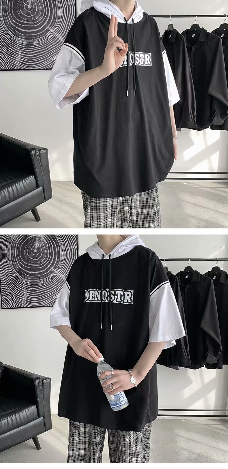 Áo Hoodie Tay Ngắn Phong Cách Hàn Quốc Năng Động Hợp Thời Trang Cho Nam Với 3 Màu Tùy Chọn | BigBuy360 - bigbuy360.vn