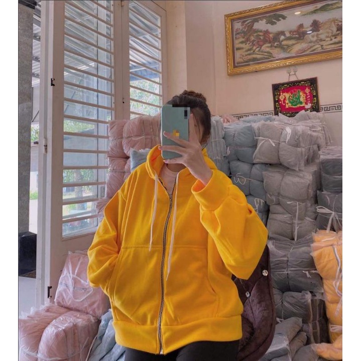 Áo khoác nỉ ngoại khóa kéo sắt tay phồng - update thêm màu