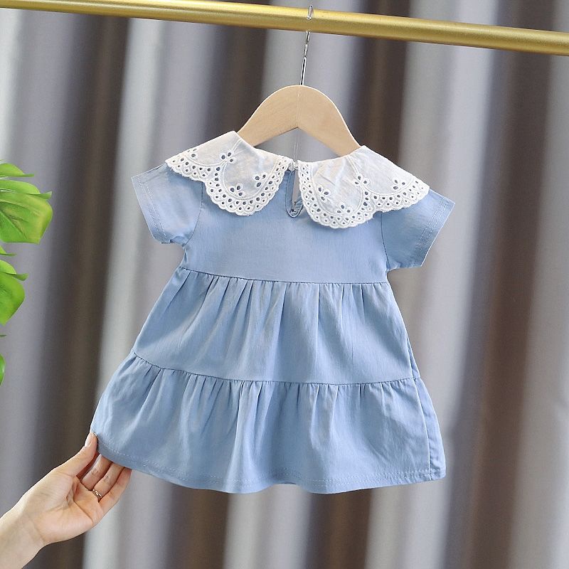 Đầm Công Chúa Chất Liệu Denim Phong Cách Hàn Quốc Cho Bé Gái