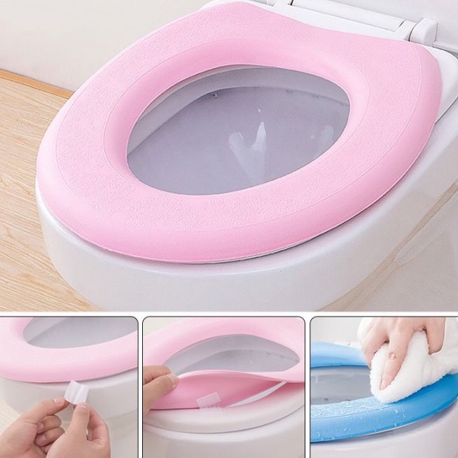 Miếng lót bồn cầu mềm mại dày dặn chống thấm nước tiện dụng cho gia đình