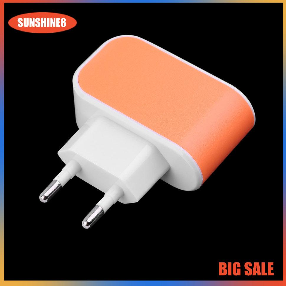 【SUN】Triple USB Port Wall Home Travel AC Power Charger Adapter 3.1A EU Plug