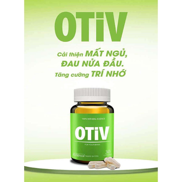 Otiv Bổ não hộp 30 viên dưỡng não - Có tem tích điểm - Tuần hoàn não từ thảo dược, hoạt huyết dưỡng não