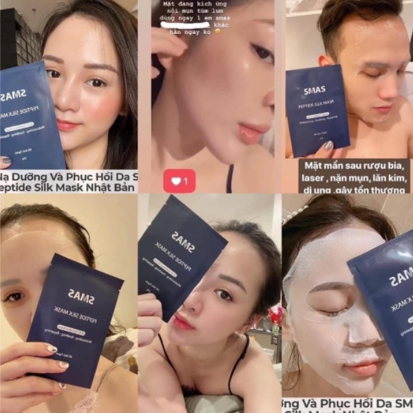 Mặt Nạ Dưỡng Ẩm Phục Hồi Da Làm Dịu Da Tức Thì SMAS Peptide Silk Mask 24H Hydration Boost 25G
