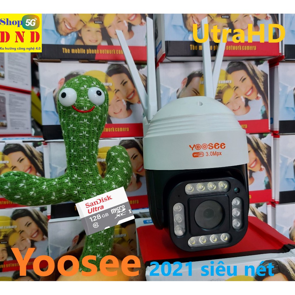 Camera Wifi Yoosee 2 râu PTZ D36S 3.0MP/ 4 Râu 3.0Mp 14 Led. Ban Đêm mở led có màu - hàng giống hình