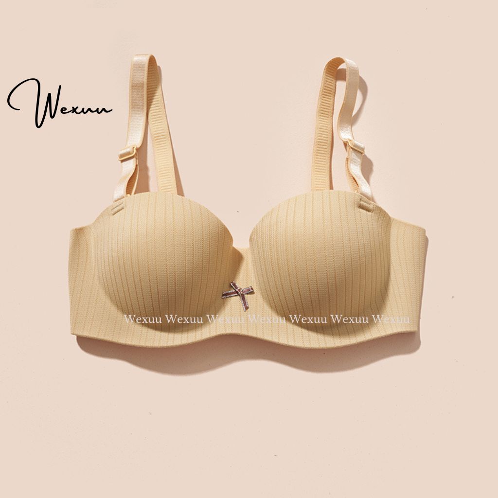 Áo cúp ngực Wexuu Design đệm kép dày vừa phối nơ sọc mút mềm thông hơi thoáng khí - AV42