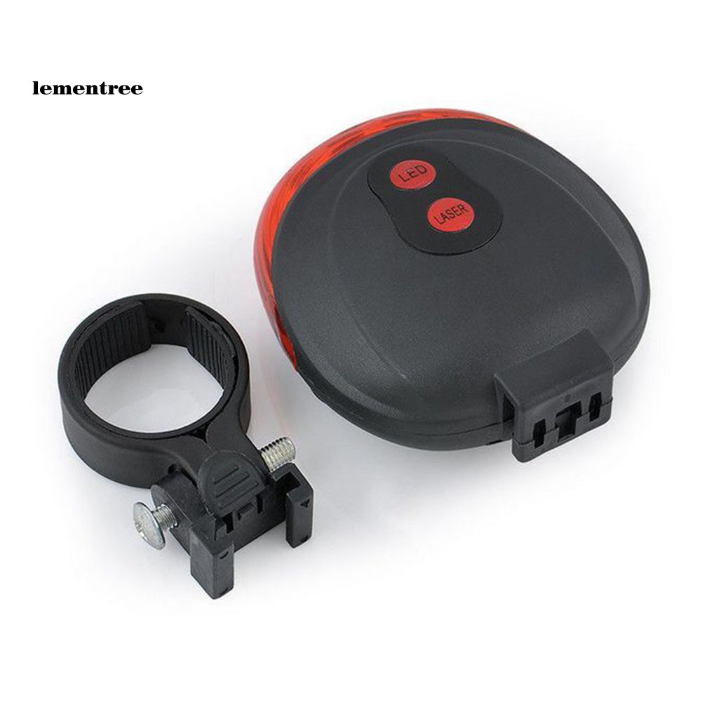 Đèn LED 5 bóng 2 tia laser dùng làm đèn cảnh báo gắn đuôi xe đạp leo núi