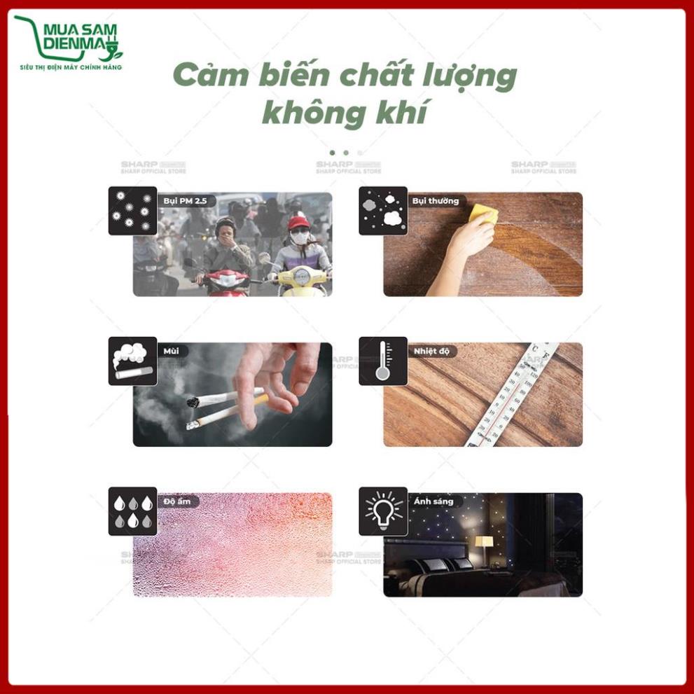 Máy Lọc Không Khí Sharp FP-J50V-H Kích thước phòng 40m2 Kết Nối Điện Thoại