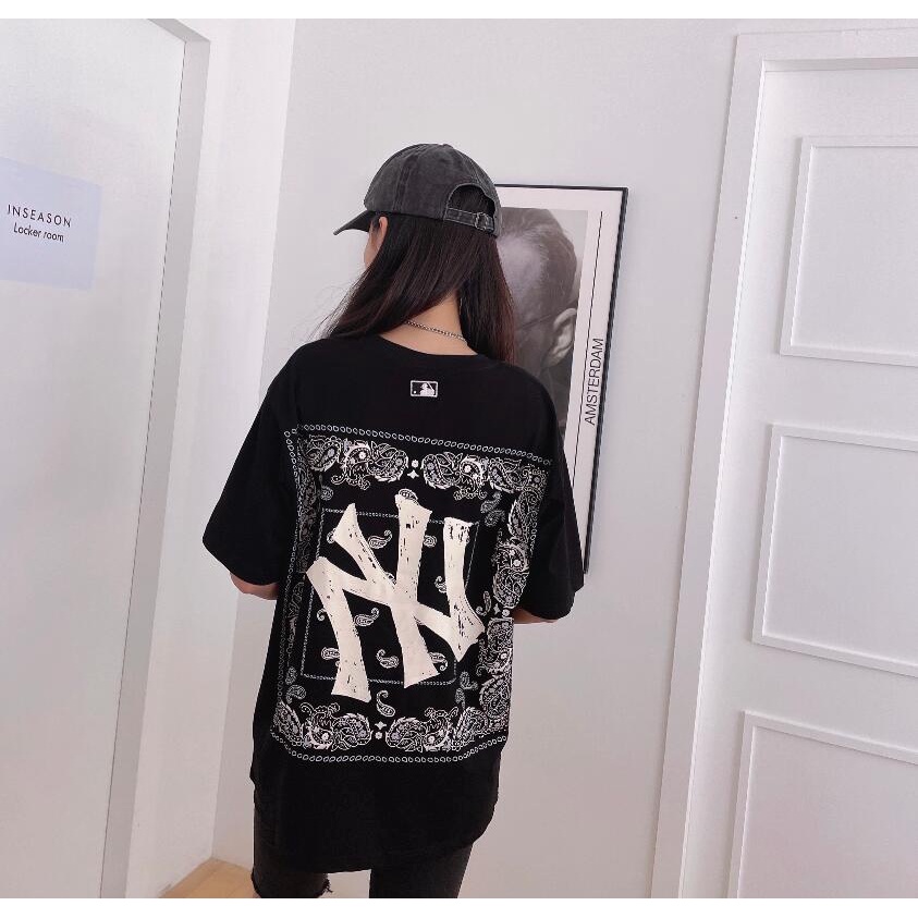 ❤❀  ❤ Áo Thun Cotton Ngắn Tay Thêu Họa Tiết MLB NY Thời Trang Cho Nam Nữ
