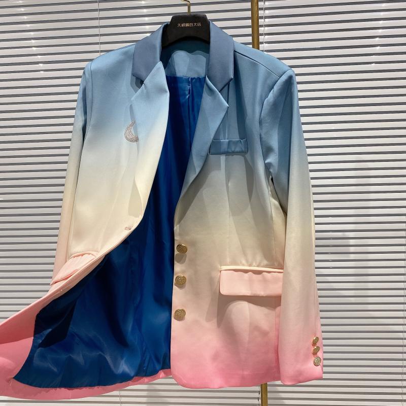 Áo vest blazer nữ loang màu thêu mặt trăng nơi ngực siu chất siu sang (có hình thật) | BigBuy360 - bigbuy360.vn