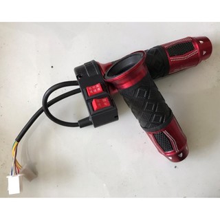 Tay ga xe đạp điện 2 nút ốp nhôm Vespa thời trang