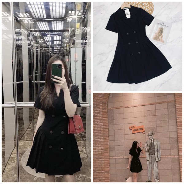 Váy đen cổ vest | BigBuy360 - bigbuy360.vn