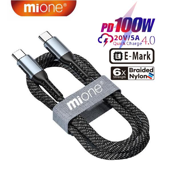 Cáp Sạc Nhanh Mione PD 100W USB C 5A Dành Cho NoteBook Laptop Type C Sang IP Cho Điện Thoại Samsung