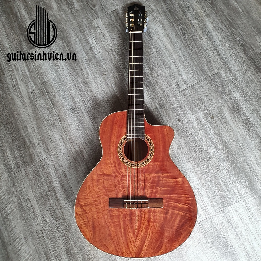 Đàn guitar classic full hồng đào - tặng kèm 6 phụ kiện - bảo hành 1 năm