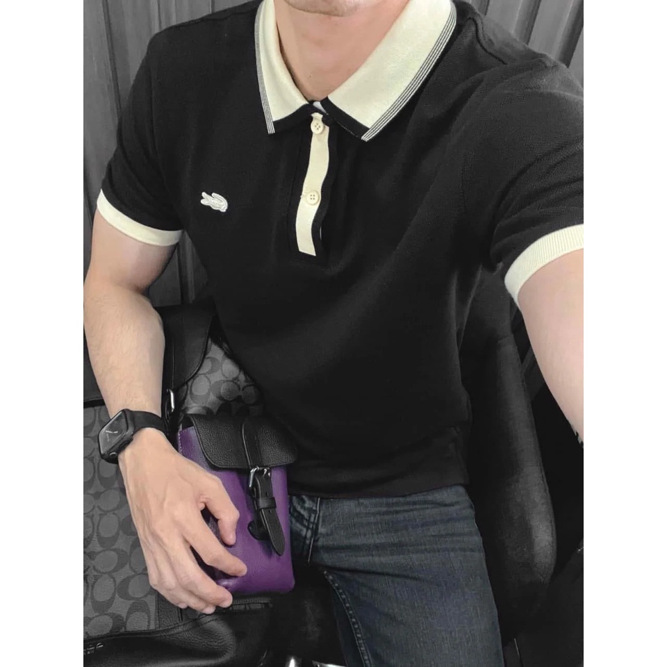 Áo Thun Nam Polo Lacoste Phối Cổ France hàng xuất khẩu vnxk cực xịn - vải rũ mềm mại cao cấp dáng dài nhẹ mát