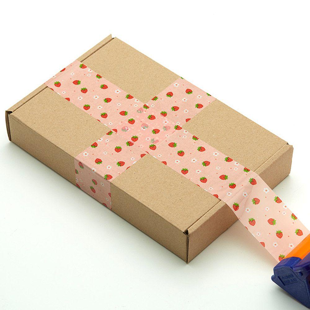 Cuộn Băng Keo Dán Gói Quà In Họa Tiết Trái Dâu