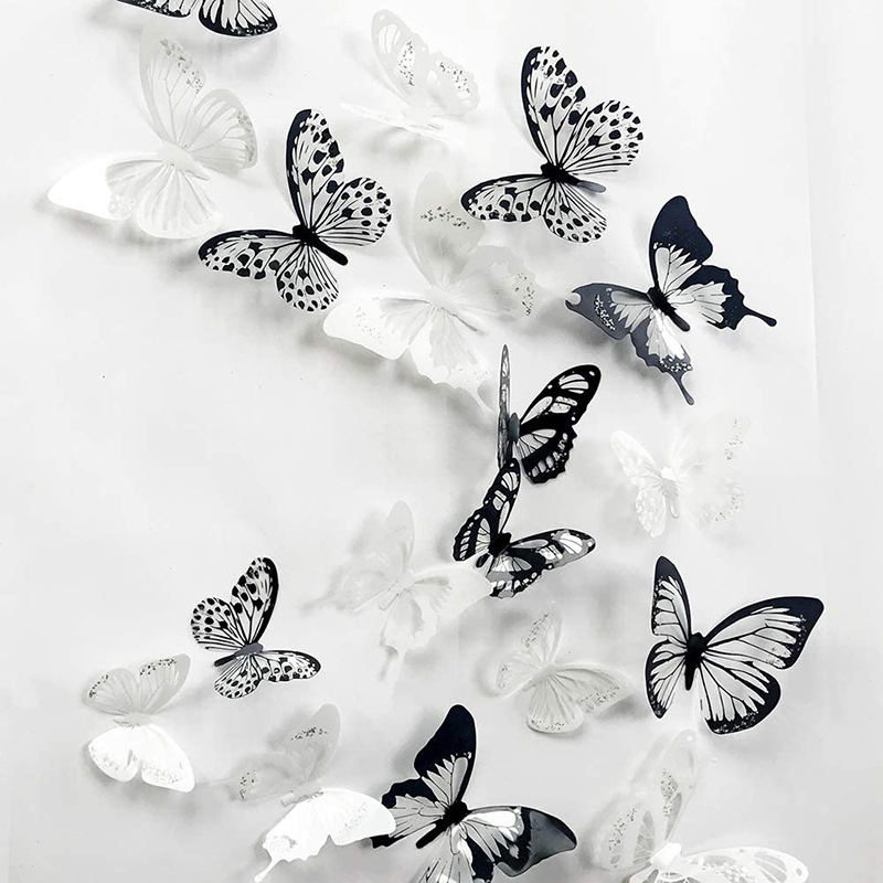 Sticker Dán Tường Hình Bươm Bướm 3d Dễ Thương