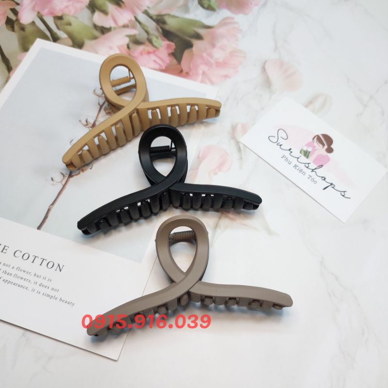Kẹp tóc càng cua 11 cm, kẹp tóc nhựa màu nâu tây
