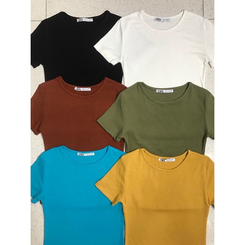 Áo thun Tay ngắn gân Zara