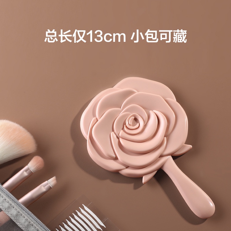[Hàng mới về] Gương trang điểm cầm tay thiết kế hình hoa hồng dễ thương