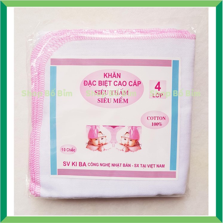 ⚡BÁN LỖ XIN 5 SAO⚡Set 10 chiếc Khăn xô sữa trắng 3-4 lớp siêu thấm, siêu mềm hàng xuất Nhật (1 gói)