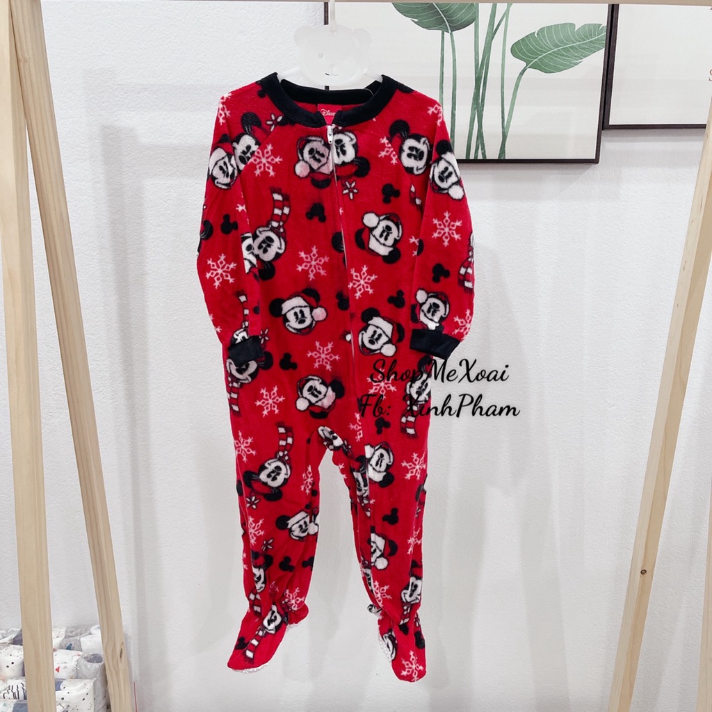 [Size 24M] Bodysleep suit Nỉ, body ngủ cho bé  Hiệu Disney màu đỏ họa tiết