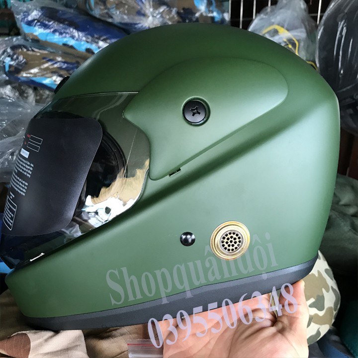 Nón bảo hiểm fullface sơn nhám xanh Asia