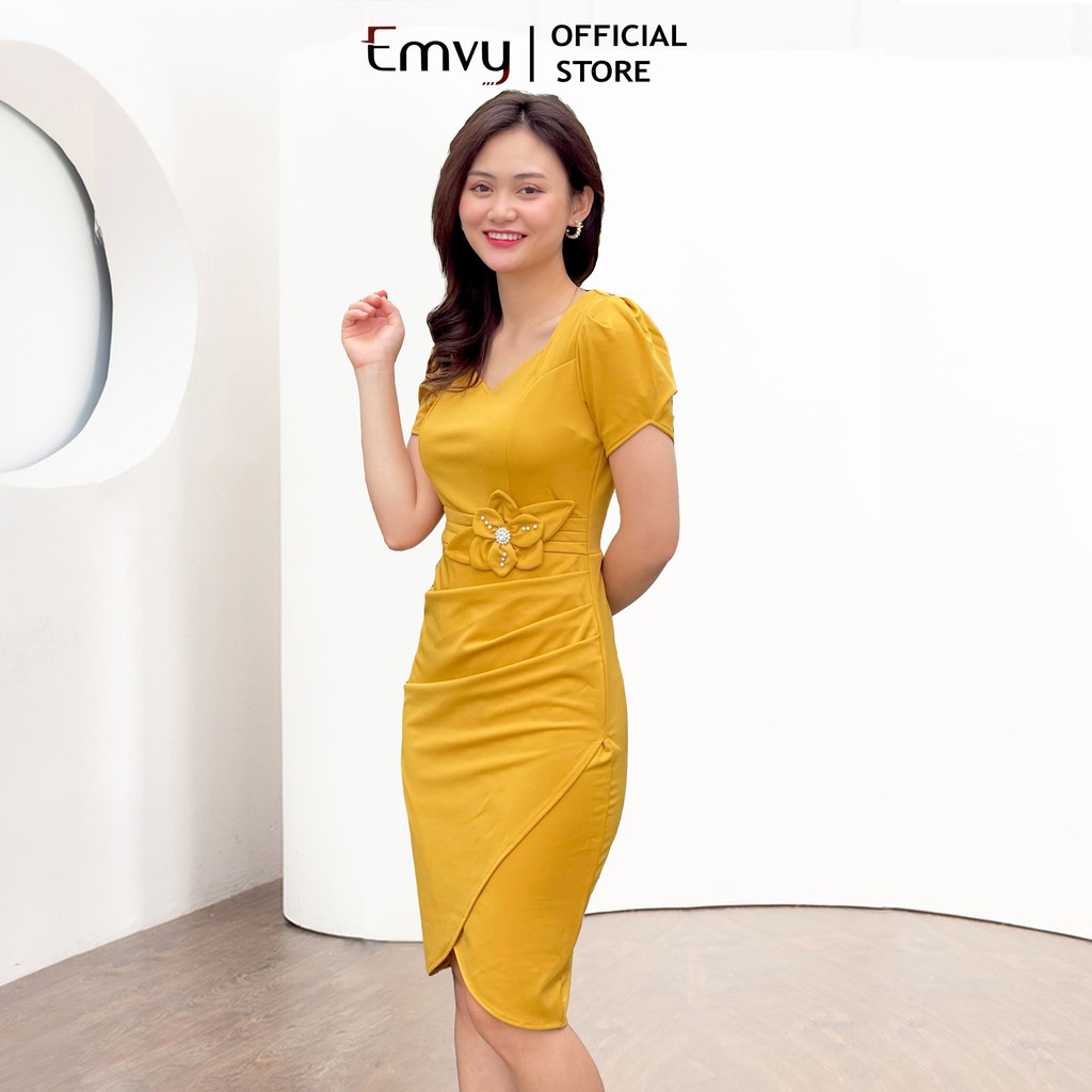 Váy công sở vạt xếp tôn dáng nữ tính Emvy - K58