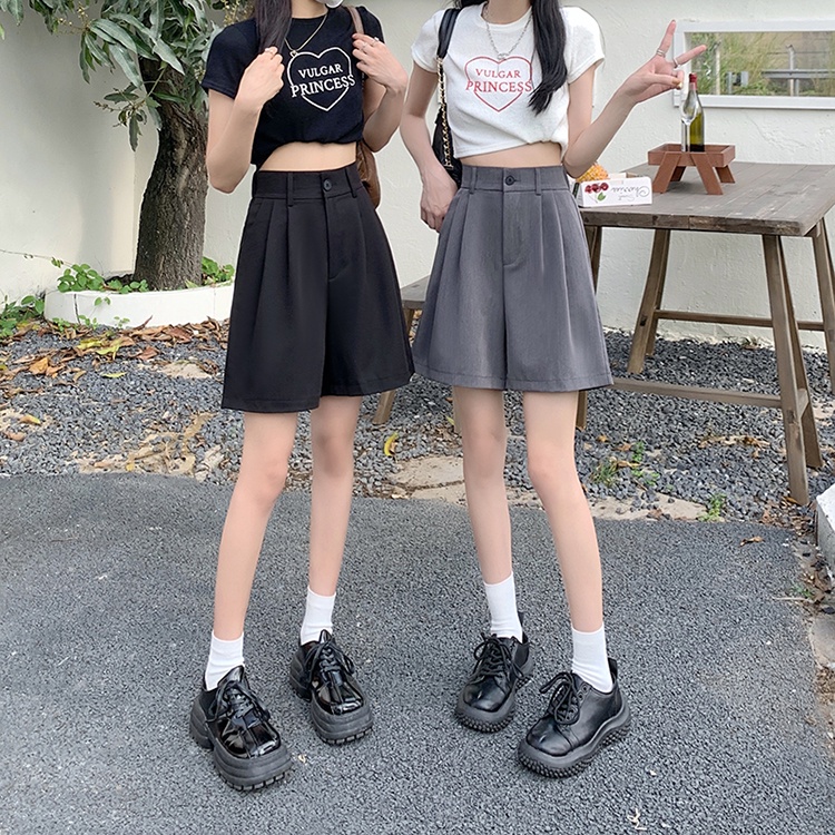 Quần Short Nữ Lưng Cao Ống Rộng Thời Trang Hàn Quốc