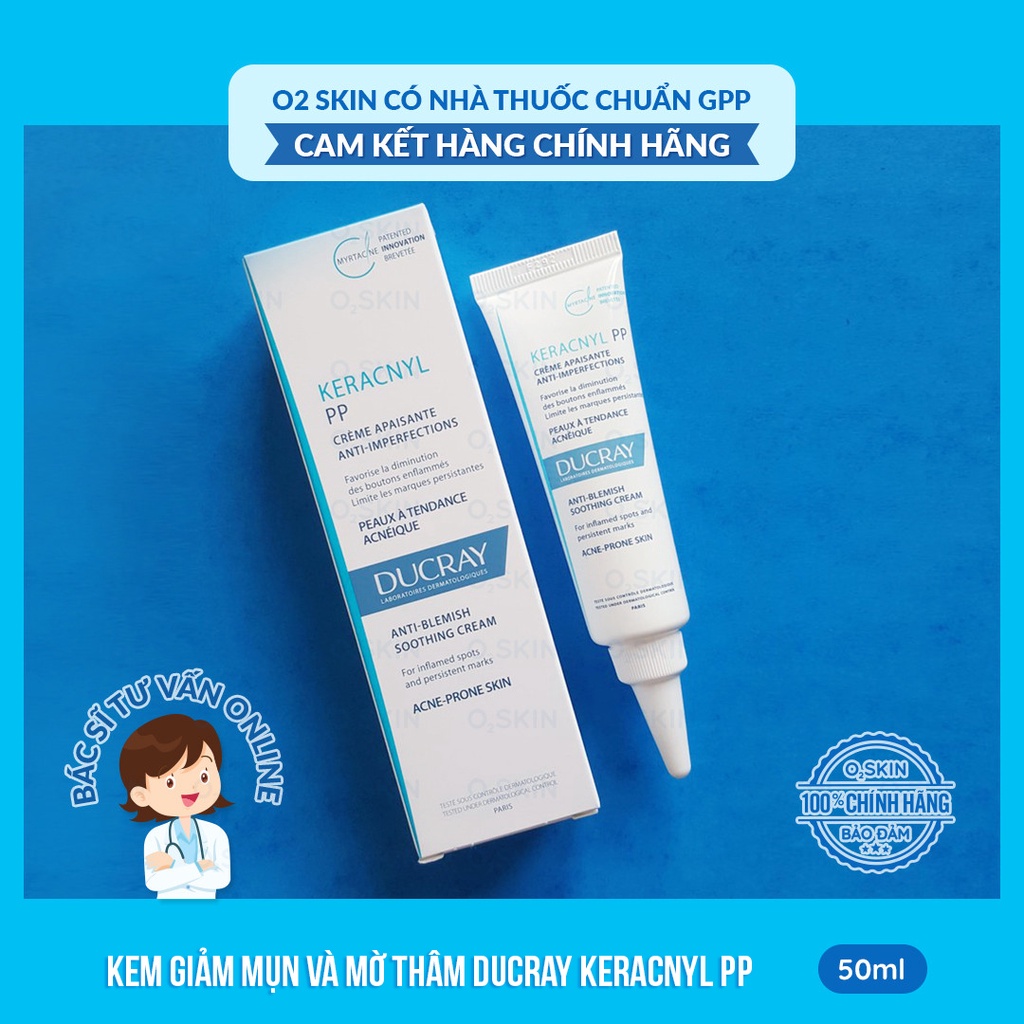 Kem Giảm Mụn Mờ Thâm Ducray Keracnyl PP Anti-Blemish Soothing Cream 30ml