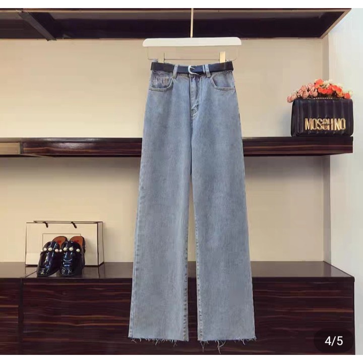 Quần jean bò ống rộng quần jean bò ống suông jeans nữ lưng cao cạp cao quần nữ đẹp hot 2022 SKShop22 | BigBuy360 - bigbuy360.vn