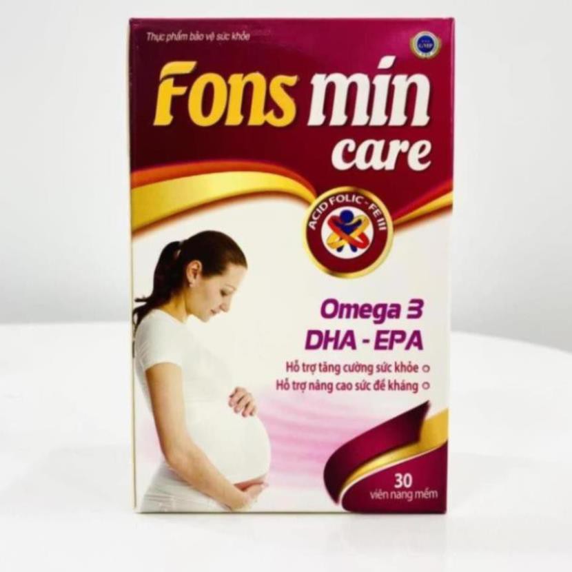 Viên uống cho bà bầu Fons Mincare - hộp 30 viên giúp bổ sung DHA, EPA, Vitamin và khoáng chất cho mẹ Chính Hãng