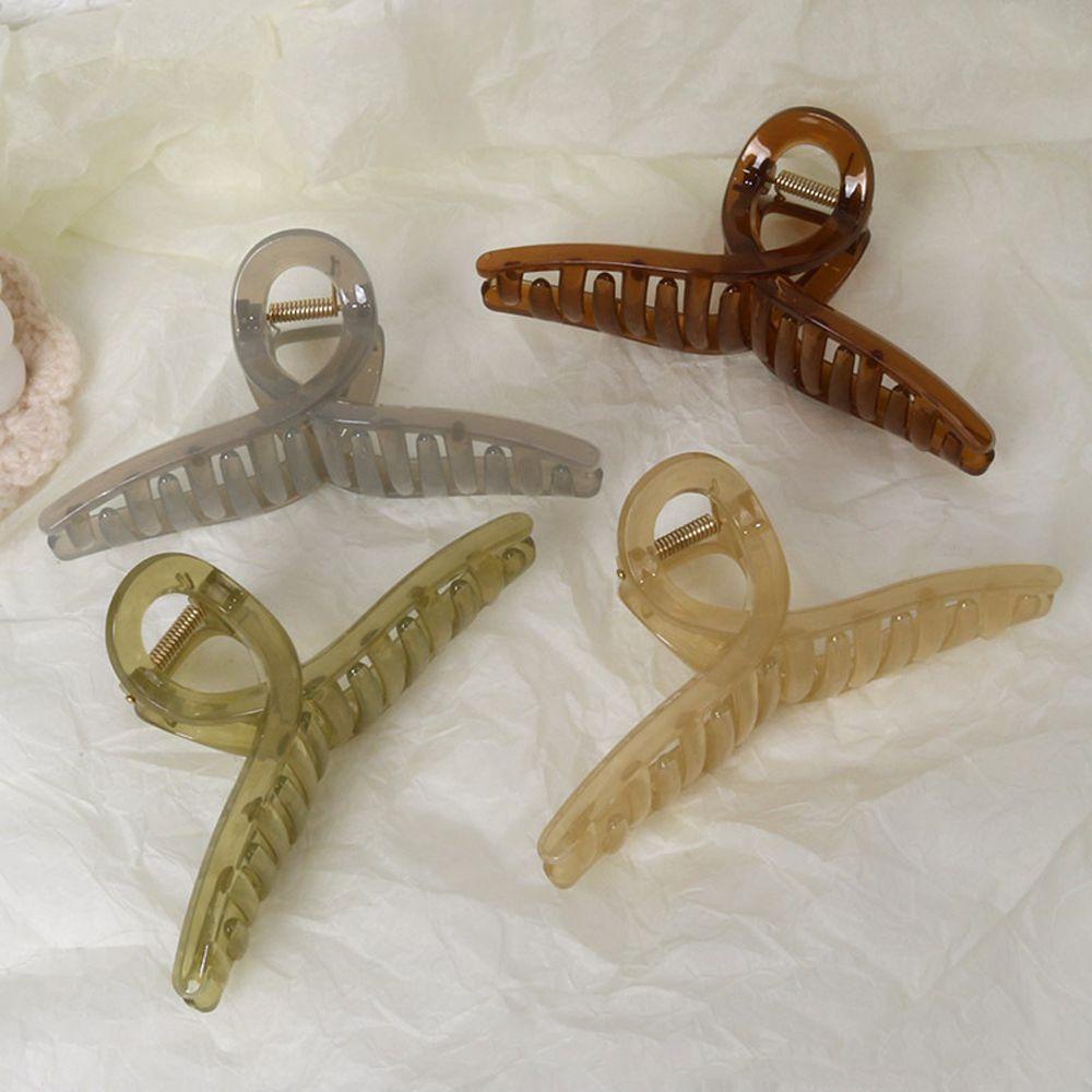 USNOW Kẹp Tóc Càng Cua Bằng Nhựa Màu Kẹo Ngọt Trong Suốt Cho Nữ Giá Đỡ