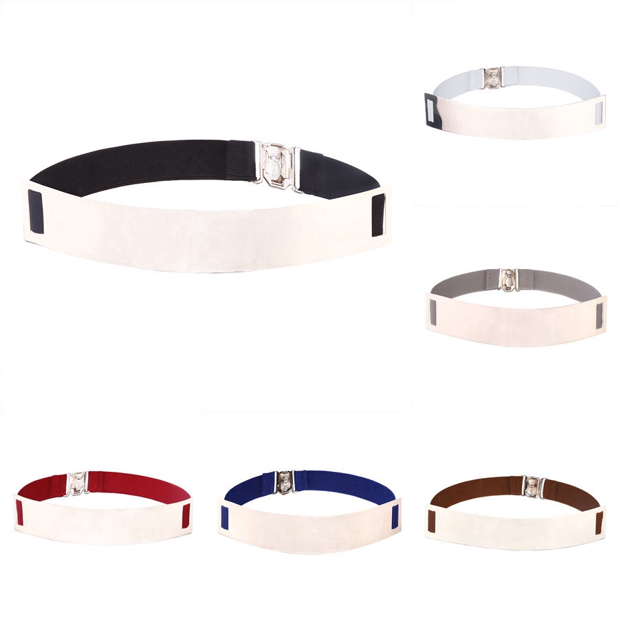 Thắt Lưng Co Giãn Mặt Gương Kim Loại Thời Trang Cá Tính Cho Nữ