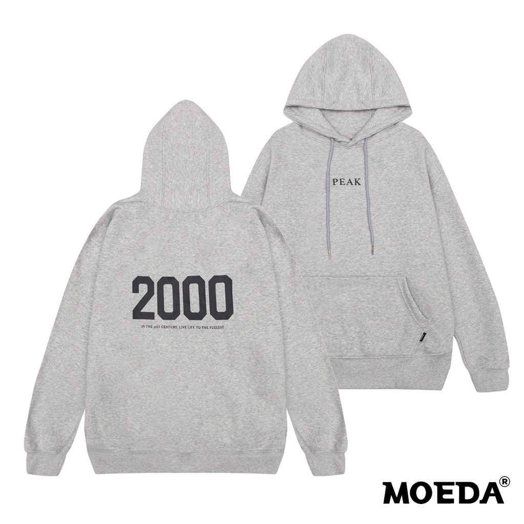 Áo khoác Hoodie Unisex MOEDA (ĐEN &amp; XÁM &amp; TRẮNG KEM)