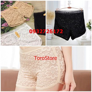 Quần đùi mặc trong váy toàn ren-quần lót mặc váy ren cao cấp
