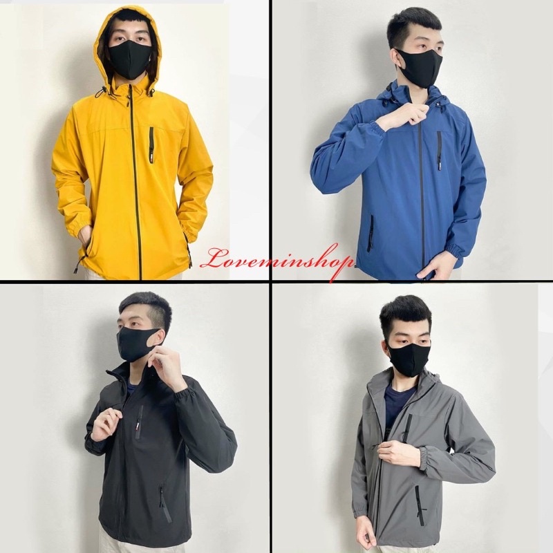 Áo gió nam 3 KHÓA chống nước ,bụi bẩn,chống bám bụi KHI đi phượt