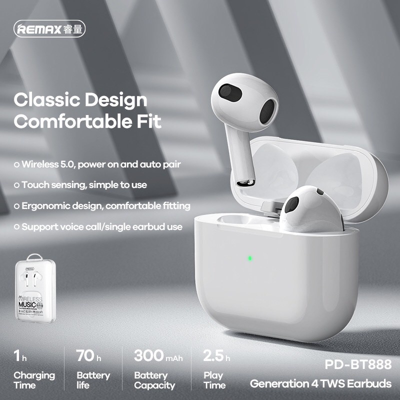 Tai nghe Bluetooth TWS Remax Proda PD-BT888 V5.0  - Hãng phân phối