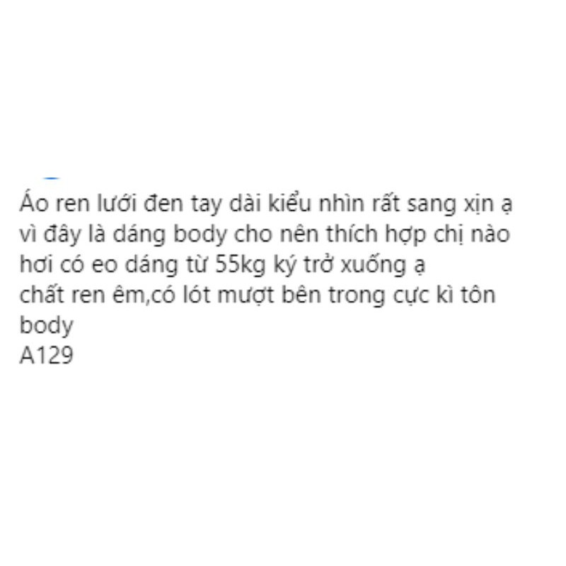 Áo ren lưới đen tay dài. A129