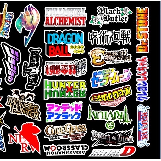 Bộ 50 miếng dán trang trí điện thoại/ván trượt/vali/va li nhiều kiểu độc đáo