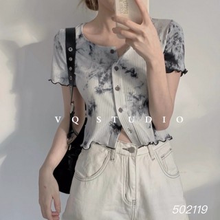 ÁO CROPTOP NÚT(thun gân vải loan)