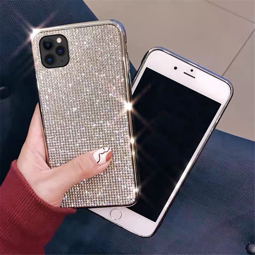 Ốp Điện Thoại Silicon Mềm Đính Đá Giả Lấp Lánh Cho iPhone 11 Pro Max XS Max XR X 7 8 Plus 6 6s SE2