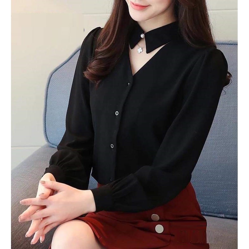 Áo sơ mi nữ công sở GIÁ SỈ kiểu cổ nút ngọc | BigBuy360 - bigbuy360.vn