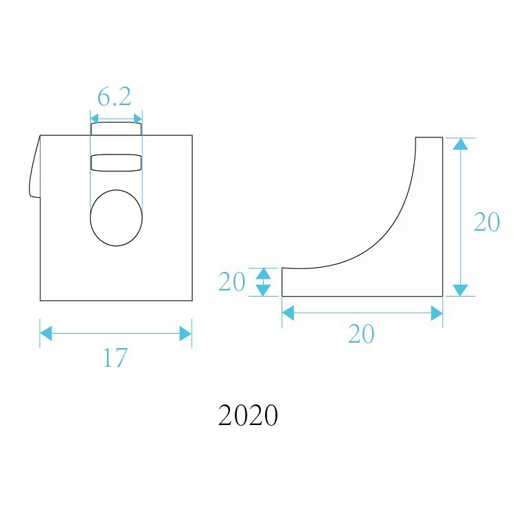 Ke vuông nhôm định hình 2020