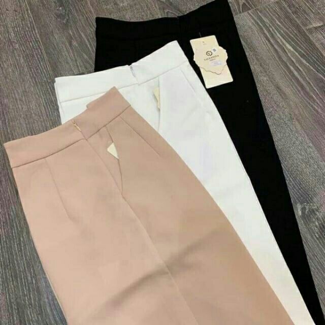 Quần ống suông khóa sườn cạp cao | BigBuy360 - bigbuy360.vn