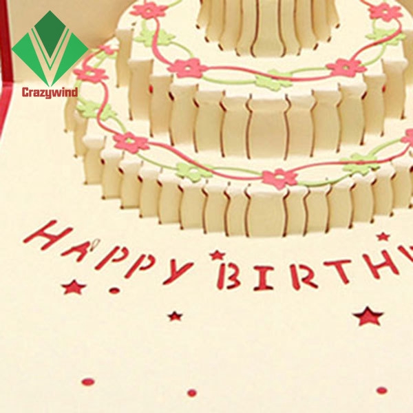 Thiệp mừng sinh nhật hình bánh kem 3D bằng giấy độc đáo