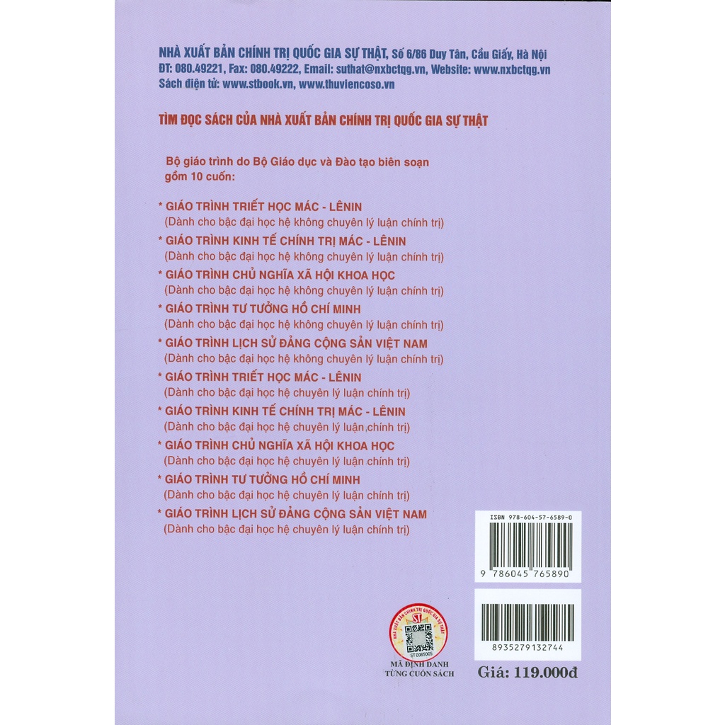 Sách - Giáo Trình Lịch Sử Đảng Cộng Sản Việt Nam (Dành Cho Bậc Đại Học Hệ Chuyên Lý Luận Chính Trị)