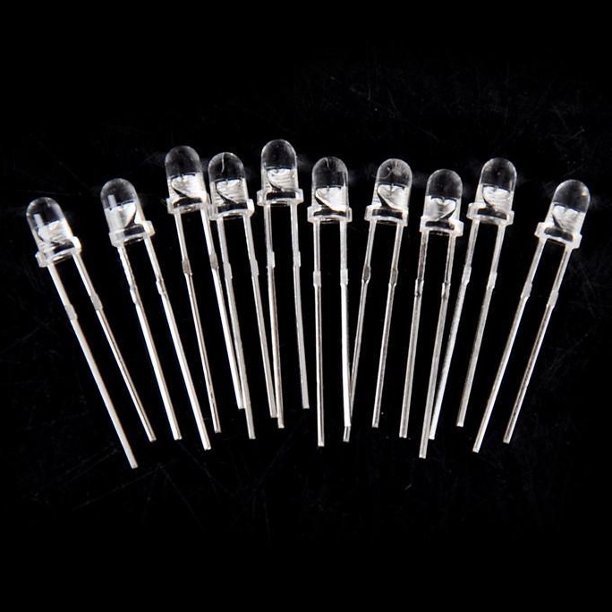 COMBO 10 Bóng Led 3MM Sáng Trắng Siêu SángLed đơn 3mm màu trắng trong
