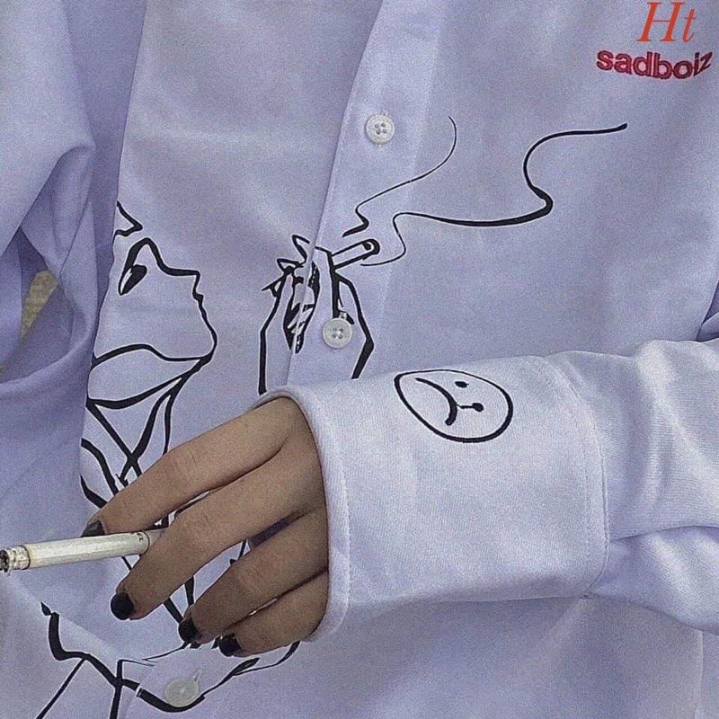 Áo sơ mi Sad khói dài tay H2A588
