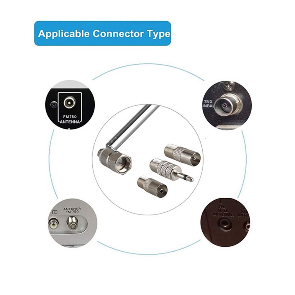 Anten bắt tín hiệu cho đài radio TV type F có thể thu gọn 5V 10W 86-106mhz 75 Ohm
